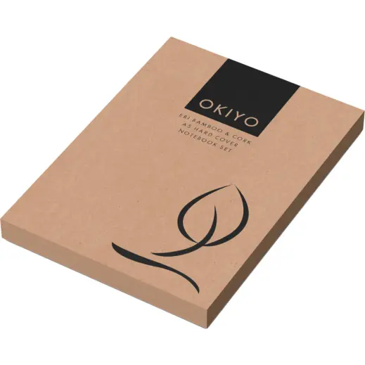 Okiyo Eri Bamboo & Cork Notebook & Pen Set Gift Box